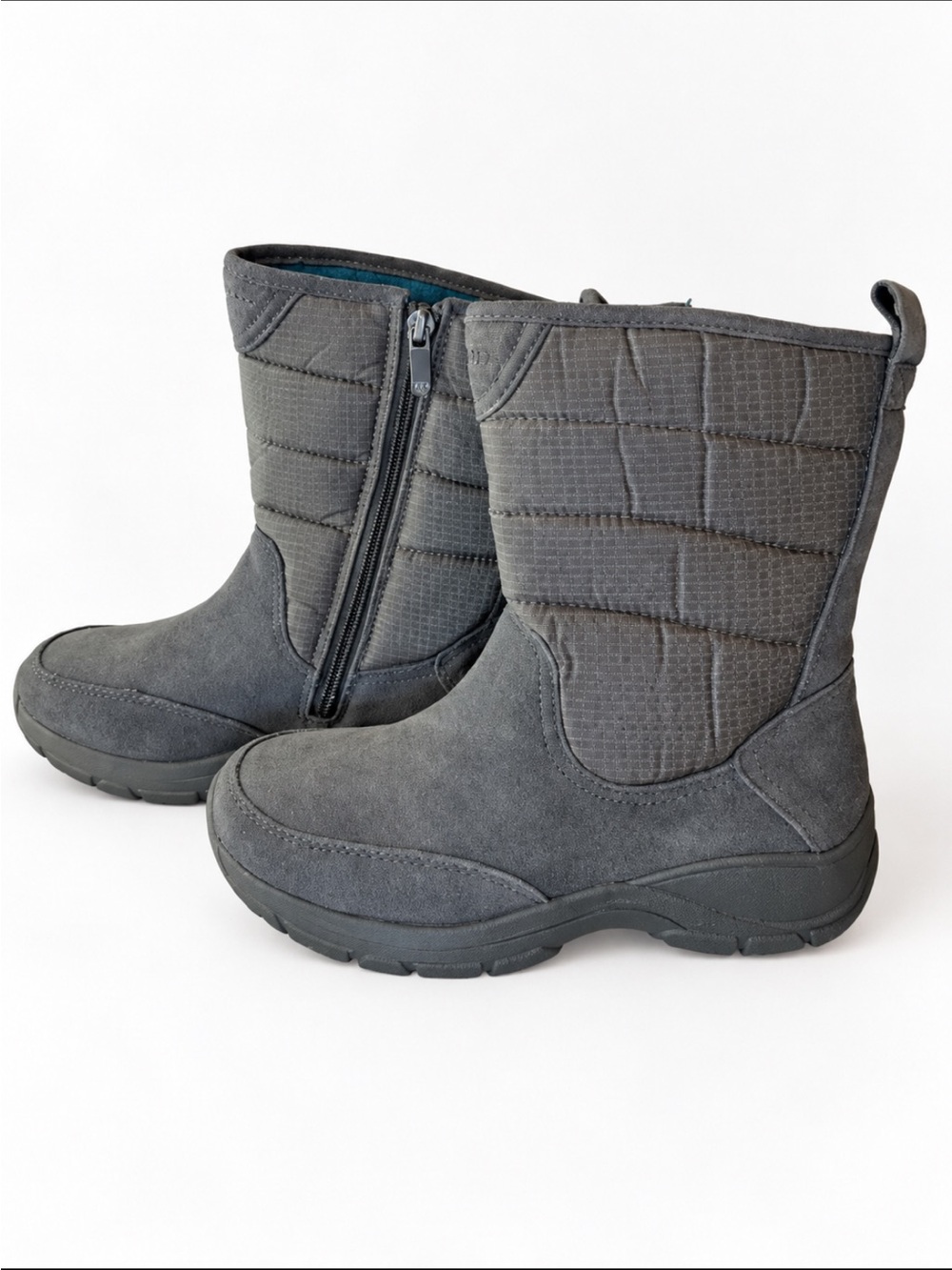 LandsEnd Boots Women’s All Weather Warm Insulated Winter Snow Boots Gray/Aqua